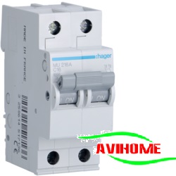 Hager Aptomat 1 pha 2 cực 16A MU216A