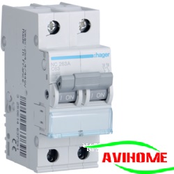 Hager Aptomat 2 pha 50A 10KA -  NC250A( Át Hager)