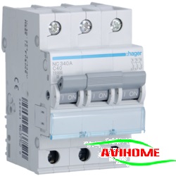Hager Aptomat 3 pha 40A 10KA -  NC340A ( Át Hager)