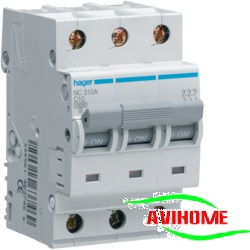 Hager Aptomat 3 pha 50A 10KA  - NC350A ( Át Hager) 