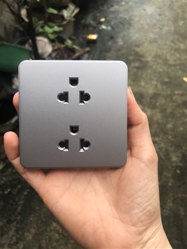 Ổ cắm hager - Ổ cắm đôi ba chấu Hager WGDS216EA Black